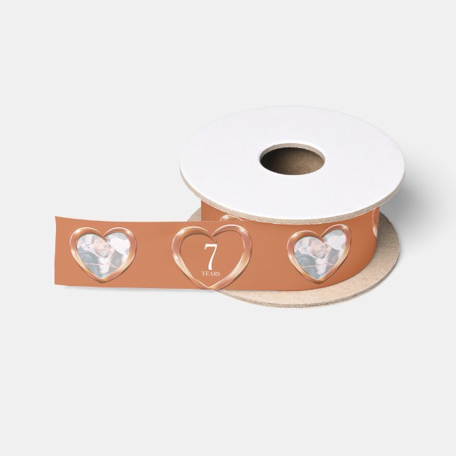 Siebter Hochzeitstag Foto Satinband (Spule)