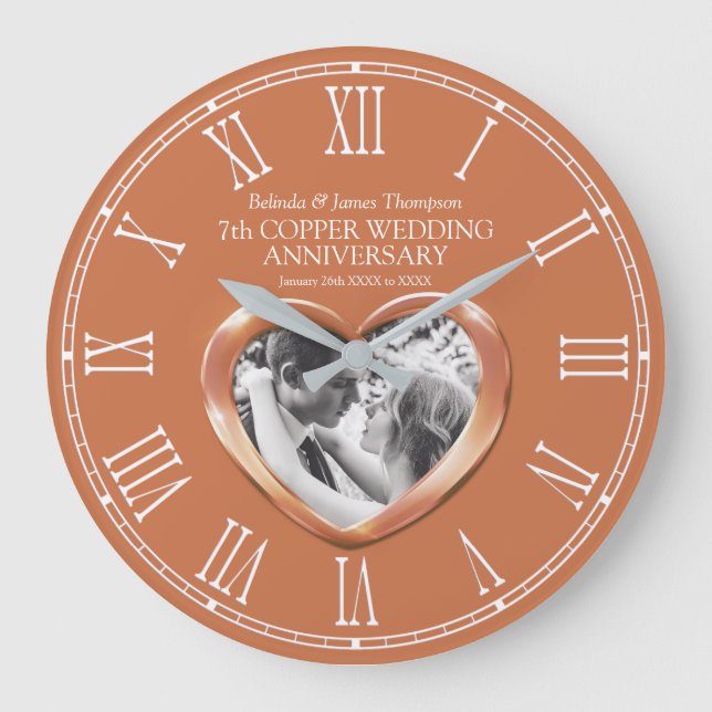 Siebter Kupferhochzeitstag - Foto Große Wanduhr (Vorderseite)