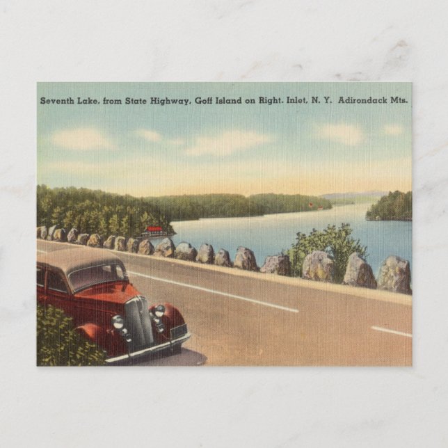 Siebter See, Golf Island, Inlet New York Postkarte (Vorderseite)