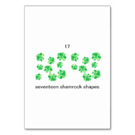 Siebzehn Kleeblatt formt benutzerdefinierte Zahlen Tischnummer