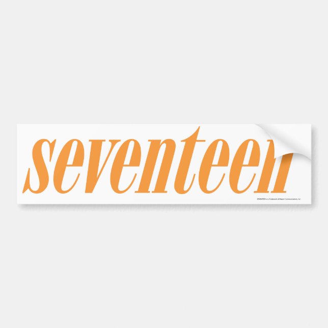 Siebzehn Logo-Orange Autoaufkleber (Vorne)
