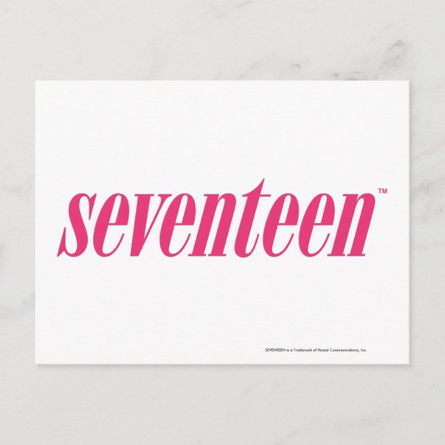 Siebzehn Logos-Magenta Postkarte (Vorderseite)