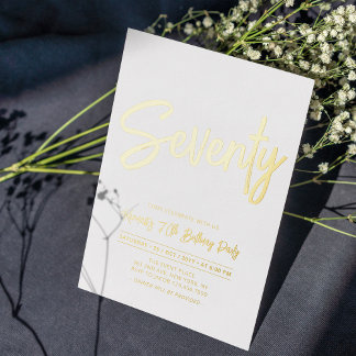 siebzig | Chic Foil Script 70. Geburtstagsparty Folieneinladung