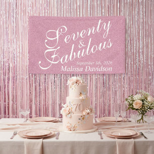Siebzig und Fabelhaft Pink Glitter Schriftzug Banner