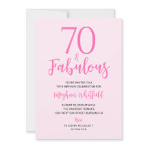 Siebzig und fantastisch rosafarben 70. Geburtstag