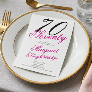 Siebzig und Fantastisch Skript Rosa 70. Geburtstag Einladung