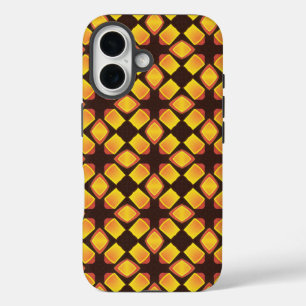 Siebziger Jahre braunes Orangenwarmes Retro iPhone 16 Hülle