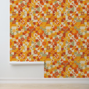Siebziger Mod-Blumen-Muster Tapete