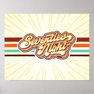 Siebziger Nachtparty-Plakat Poster