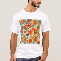 Siebzigerjahre Blumen-Power-Shirt