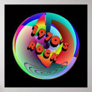 Siebzigerjahre Felsen-Plakat Poster