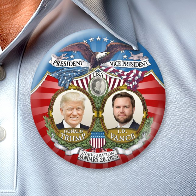 Sieg bei der Amtseinführung - Donald Trump JD Vanc Button (Trump Vance Inauguration Button)