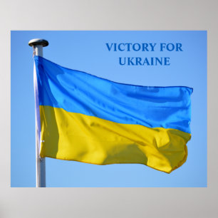 Sieg für die ukrainische Flagge Bleibe stark groß Poster
