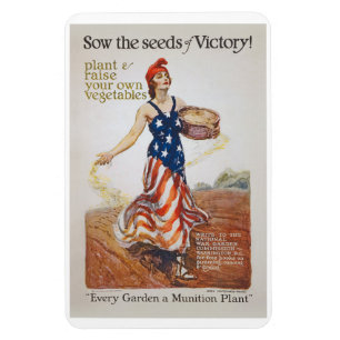 Sieg-Garten-Freiheits-Sau sät WWI Propaganda Magnet
