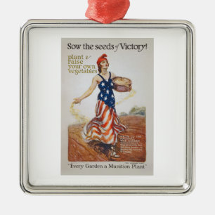 Sieg-Garten-Freiheits-Sau sät WWI Propaganda Ornament Aus Metall