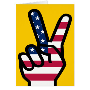 Sieg mit amerikanischer Flagge