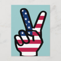 Sieg mit amerikanischer Flagge