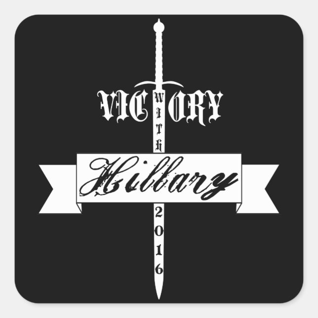 Sieg mit Hillary - 2016 Quadratischer Aufkleber (Vorderseite)