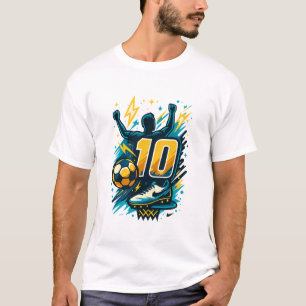 Sieg Nr. 10 Fußball-T-Shirt - Fett Blitz Sty T-Shirt
