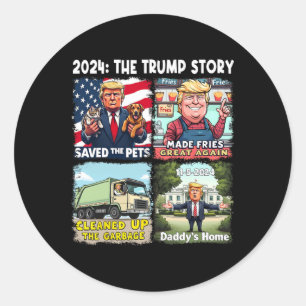 Sieg Trump 2024 Beste Comebyck-Einweihung Runder Aufkleber