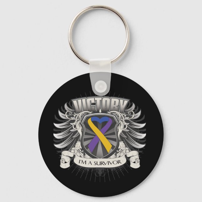 Sieg über Blasenkrebs Schlüsselanhänger (Vorderseite)