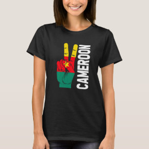 Sieg Zwei Fingers Kamerun Flag Patriotic T-Shirt
