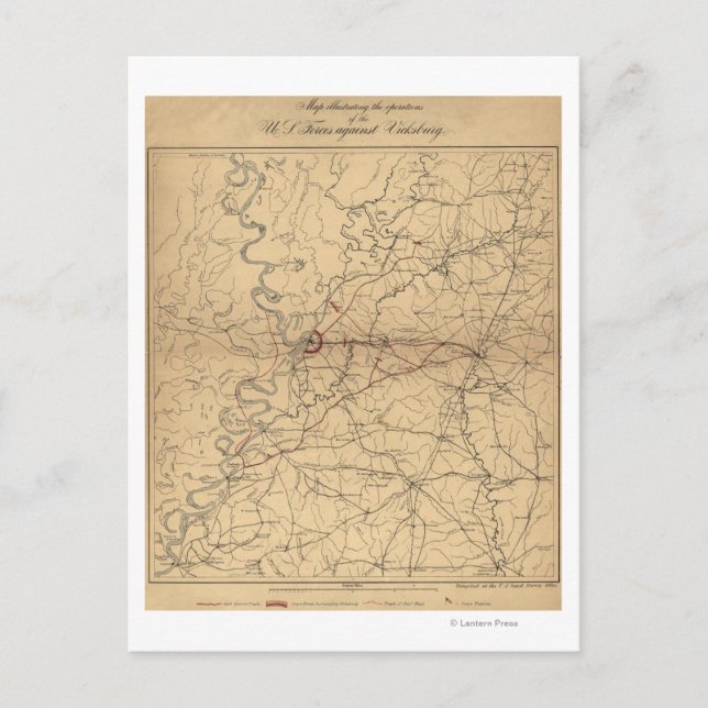 Siège de Vicksburg - Guerre civile Carte panoramiq (Devant)