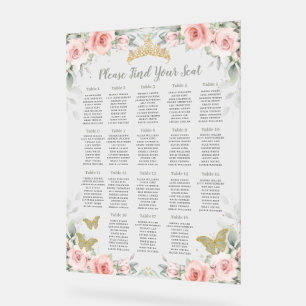 Siège Floral Blush Quinceañera Vert Sage