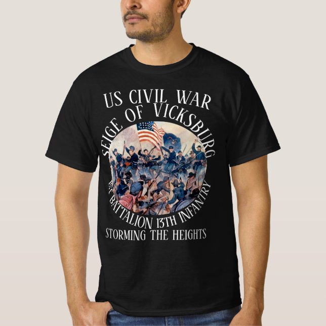 SIEGE VON VICKSBURG US ZIVILER KRIEG 1. BATTALION  T-Shirt (Vorderseite)
