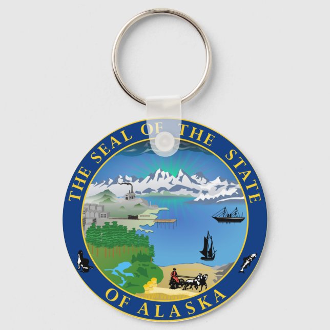 Siegel Alaska Staat USA Schlüsselanhänger (Vorderseite)