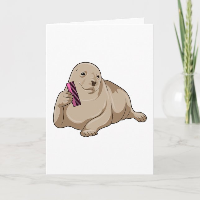 Siegel als Friseur mit Kamm Karte (Vorderseite)