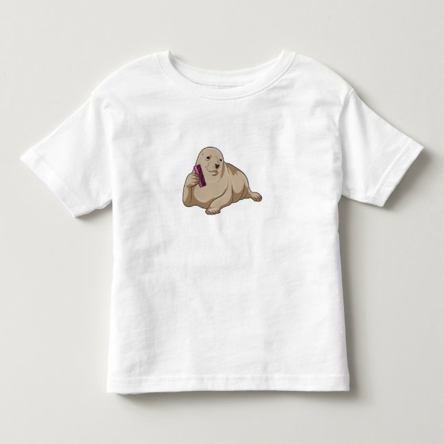 Siegel als Friseur mit Kamm Kleinkind T-shirt (Vorderseite)
