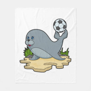 Siegel als Fußballspieler mit Fußball Fleecedecke