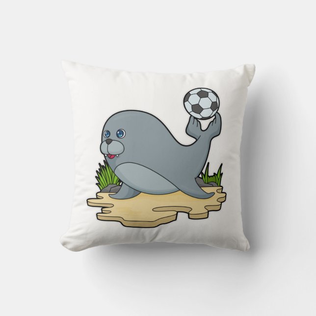 Siegel als Fußballspieler mit Fußball Kissen (Vorderseite)