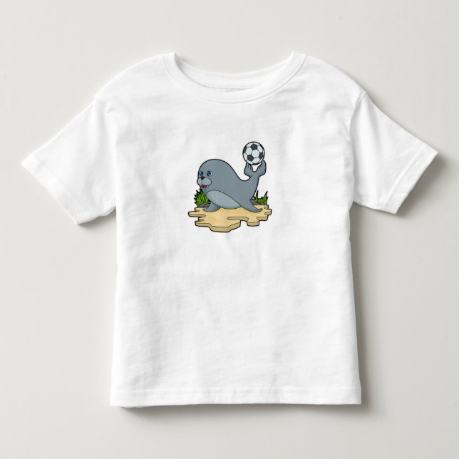 Siegel als Fußballspieler mit Fußball Kleinkind T-shirt (Vorderseite)