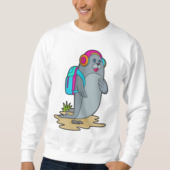 Siegel als Hiker mit Rucksack Sweatshirt (Vorderseite)