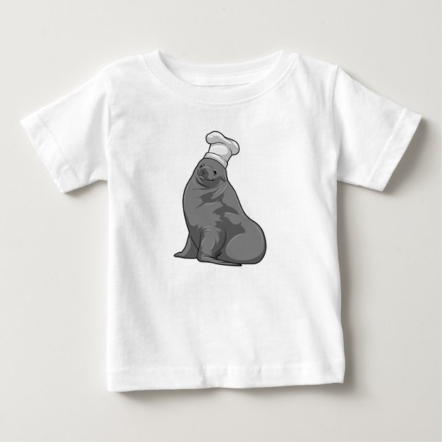 Siegel als Koch mit Koch Hut Baby T-shirt (Vorderseite)