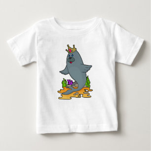 Siegel als König mit Krone Baby T-shirt