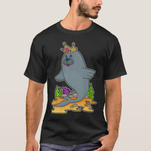 Siegel als König mit Krone T-Shirt