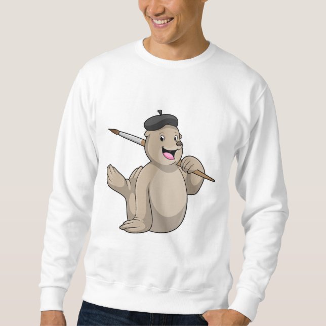 Siegel als Maler mit Pinsel Sweatshirt (Vorderseite)