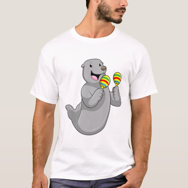Siegel als Musiker mit Maracas T-Shirt (Vorderseite)