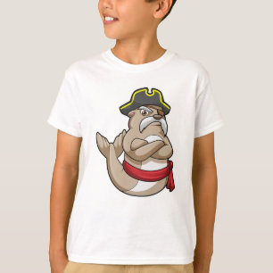 Siegel als Pirate mit Piratenhut T-Shirt