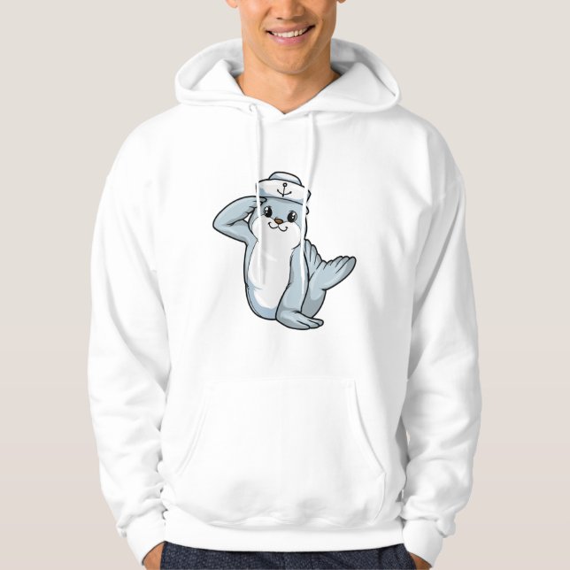 Siegel als Seemann mit Sailor-Hut Hoodie (Vorderseite)