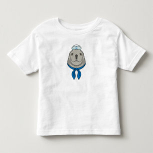 Siegel als Seemann mit Sailor-Hut Kleinkind T-shirt