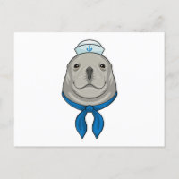 Siegel als Seemann mit Sailor-Hut