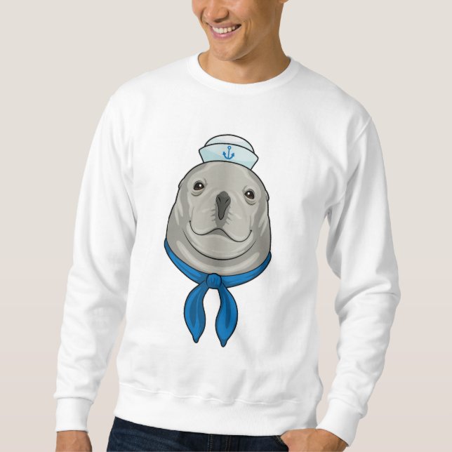 Siegel als Seemann mit Sailor-Hut Sweatshirt (Vorderseite)