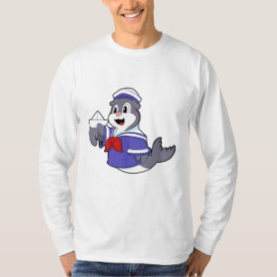 Siegel als Seemann mit Schiff T-Shirt