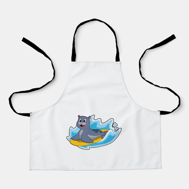 Siegel als Surfer mit Surfbrett Schürze (Vorderseite)