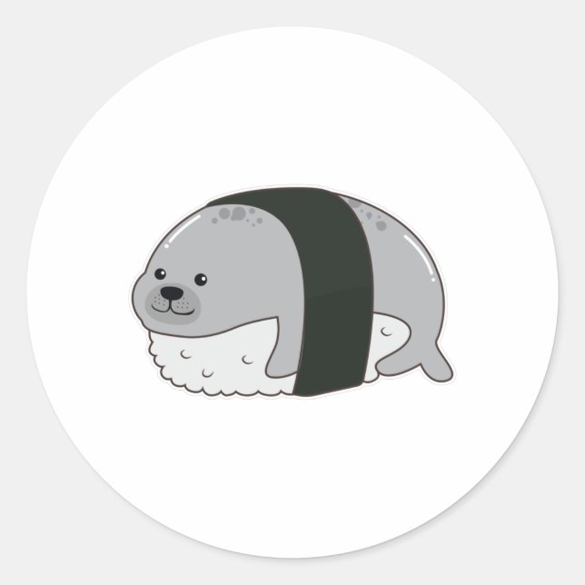 Siegel als Sushi Runder Aufkleber (Vorderseite)