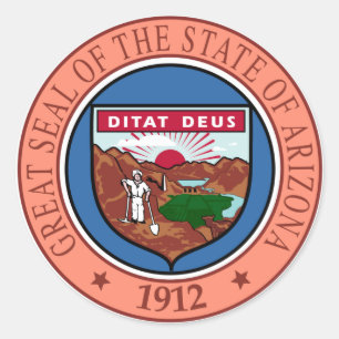 Siegel Arizona Staat USA Round Sticker
